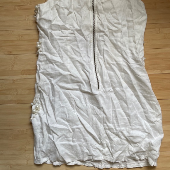 Heavy Embellished Pearl Cocktail White Mini Dress - Picture 7 of 7